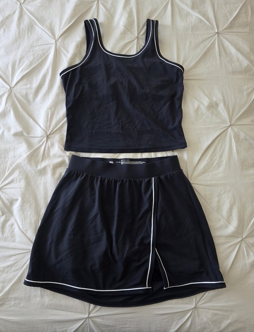 All in Motion Girls Black Skort & Tank Top Matching Set L 10/12